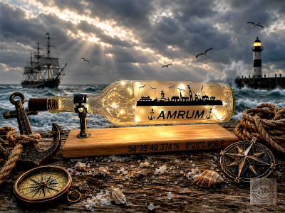 Beleuchtete Geschenkflasche Amrum Inselflair